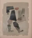 Russian School, Abstract Figure, ABSTRACT FIGURE, ink on paper