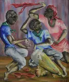 Edouard Wah, Evening Dance, Oil on canvas