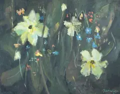 Jorge Barboza, Bursting Flowers, Oil on canvas