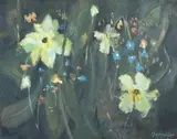 Jorge Barboza, Bursting Flowers, Oil on canvas