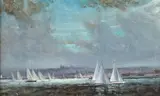 Peter Arguimbau, Newport Regatta, Oil on panel