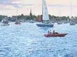 Frank Wright, Sundown on the Severn, Oil on canvas