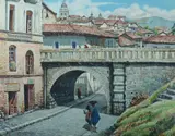 Ecuadorian School, Valparaiso, Watercolor