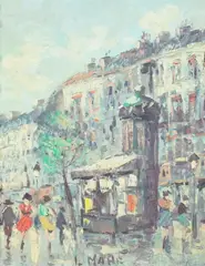 Māhē, Street Scene, Oil on canvas