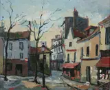Marko Stupar, European Street Scene, Oil on canvas