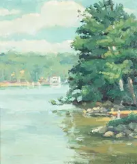 Gary Shankman, Skowhegan Lake, Oil on canvas