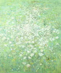 Scalise, Daisies in Field, Oil on canvas