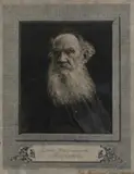 Russian School, Portrait of Leo Tolstoy, Engraving