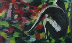 Waiting by Hubert Schmalix, WAITING, oil on canvas, sold Jan 2013