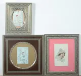 Anonymous, Man, Five ink and color on faux ivory in khatam frames
