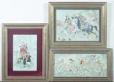 Anonymous, Figures, Seven ink and color on faux ivory in khatam frames
