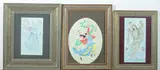 Anonymous, Figures, Six ink and color on faux ivory in khatam frames