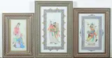 Anonymous, Figures, Six ink and color on faux ivory in khatam frames