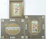 Anonymous, Equestrian Figures, Six ink and color on faux ivory in khatam frames