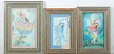 Anonymous, Dancing Beauty, Five ink and color on faux ivory in khatam frames. - Largest: 11 in x 81/2 in