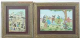Anonymous, Tribal Life, Four ink and color on faux ivory in khatam frames. - Largest: 13 in. x 8 5/8 in