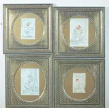 Anonymous, Man, Seven ink and color on faux ivory in khatam frames. - Largest: 11 1/4 in. x 7 1/4 in