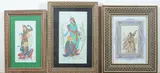 Anonymous, Figures, Six ink and color on faux ivory in khatam frames
