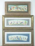 Anonymous, Tribal Life, Six ink and color on faux ivory in khatam frames. - Largest: 11 1/2 in. x 9 in
