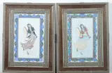 Anonymous, Beauty, Five ink and color on faux ivory in khatam frames. - Largest: 10 5/8 in. x 5 3/4 in