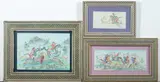 Anonymous, Equestrian Figures, Six ink and color on faux ivory in khatam frames. - Largest: 12 in. x 9 1/2 in