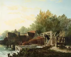 Edmund John Niemann, Bucks Damaged by Flood Mapledurham Berks Morning, Oil on canvas