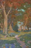 Mikhail Guermacheff, Autumn Trees, Oil on canvas.