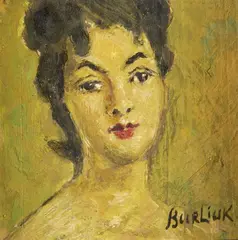 Head of a Woman by David Burliuk, Oil on board, sold Jan 2013