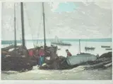 Gustave Henri Marchetti, Pecheurs de Douarnenez (Brittany), Colored etching Click here to view supplemental information for this lot.