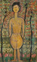 Louise Pepersack, Seminude Female, Oil on canvas. 24" x 15".