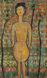 Louise Pepersack, Seminude Female, Oil on canvas. 24" x 15".
