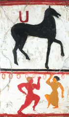 Gianfranco Ronca, Rio de Janeiro, Hart." Mixed media collage on panel