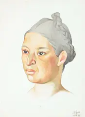 S. Velasco, A Study of a Guatemalan Native Woman, Watercolor.