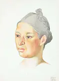 S. Velasco, A Study of a Guatemalan Native Woman, Watercolor.