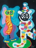 Karel Appel, Untitled, CLOWN AND ELEPHANT, signed and numbered 125/130 in pencil lower margin Editions ABCD, 1978