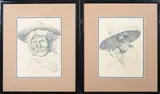 J. B. H, PORTAITS OF SOUTHWEST AMERICAN INDIANS: PAIR, each signed with initials "JBH." Pencil drawings, PORTAITS OF SOUTHWEST AMERICAN INDIANS: PAIR, each signed with initials "JBH." Pencil drawings.
