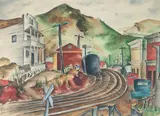 Helene O'Shaughnessy, Pennsylvania Town, Watercolor
