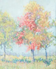Charles J. Hasz, Imressionist View of Trees, Oil on artist's board .Click here to view supplemental information for this lot.