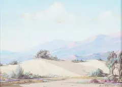Ralph Arthur Lytle, A PAIR OF IMPRESSIONISTIC SOUTHERN CALIFORNIA DESERT VIEWS, both signed lower right, Oil on board Click here to view supplemental information for this lot.