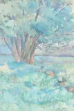 Tree on the Hill by American School, Watercolor, sold Feb 2013