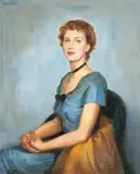 Edwin Enos Tevis, The Blue Dress, Oil on canvas.