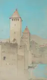 Howard F. Johnston, Cahors, Watercolor Click here to view supplemental information for this lot.