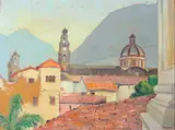 Helen Spang Ancona Pearce, Impressionist View of "Orizabo, Oil on board