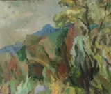 Sandra Lerner, Impressionist View of Foliage and Flowers on Hill, Oil on canvas Click here to view supplemental information for this lot.