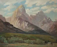 Leroy E. Greene, Western Mountain, Oil on canvas