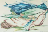 Alex Dollin, Abstract Landscape with Rivier, Watercolor Click here to view supplemental information for this lot. .