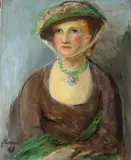 Portrait of a Woman by American School, Oil on canvas, sold Feb 2013
