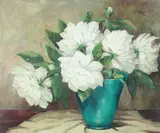 Zita Blenthal, Still Life with White Magnolias, Oil on canvas