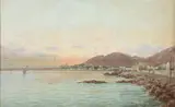 Enrique Florido Bernils, A View of the Malaga Coast, Oil on wood panel