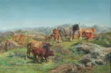 Rosa Bonheur, OXEN IN THE HIGHLANDS (Boeufs dans les régions montagneuses), OXEN IN THE HIGHLANDS (Boeufs dans les régions montagneuses), oil on canvas Click here to view supplemental information for this lot.